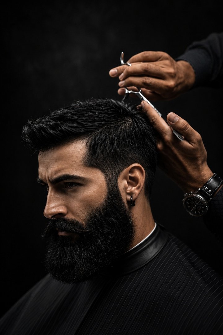 Sharp men's haircut